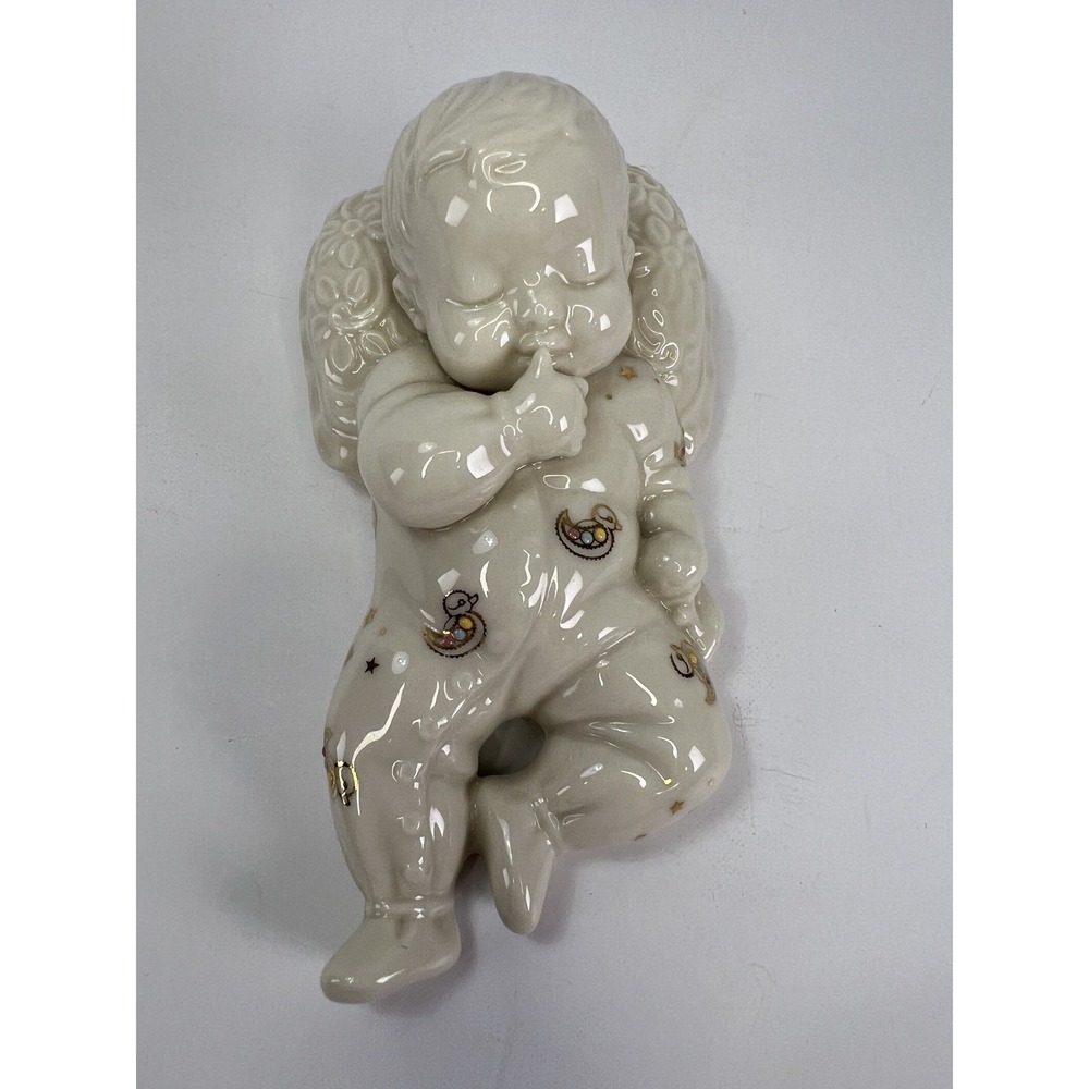 Lenox Hush Lit Baby Figurine China Jewels Collection 1996 Cream Excellent Gold